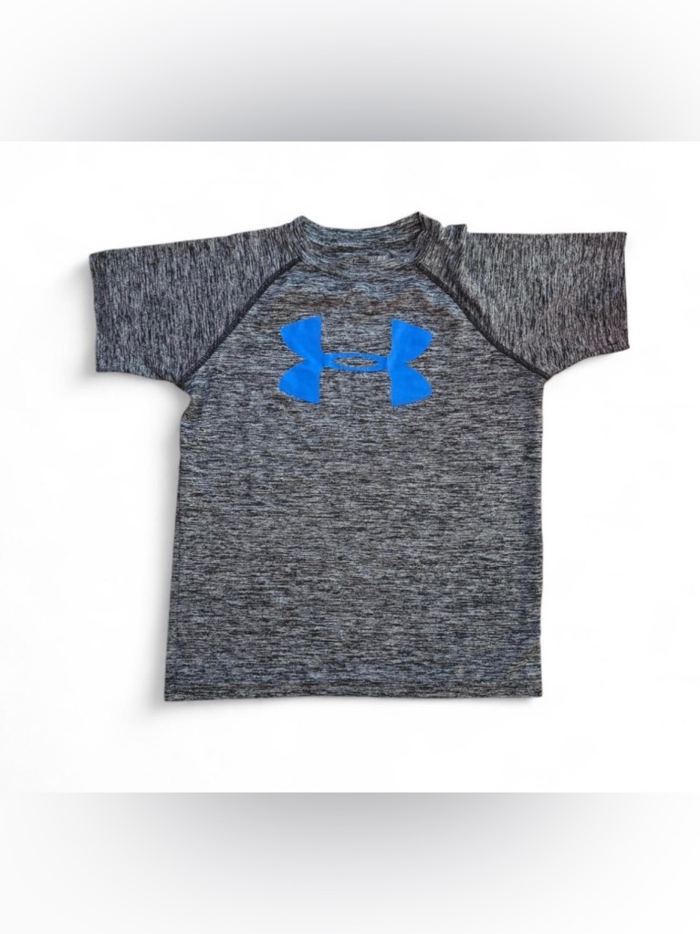 Under Armour Gray Heather Tee with Bright Blue Logo